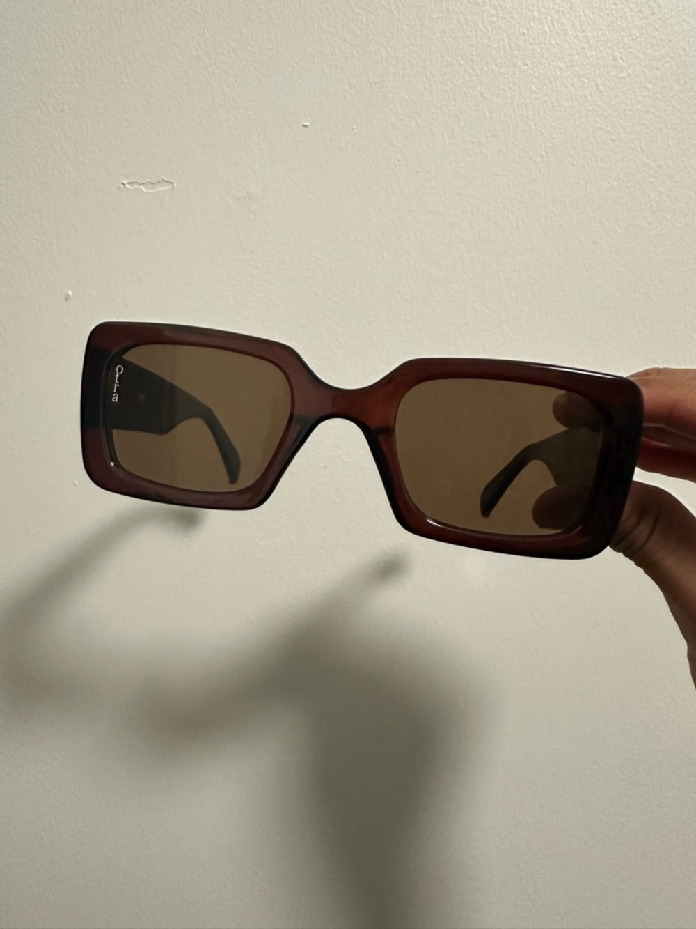 Otra Rectangle Sunglasses Brown and Brown Lens